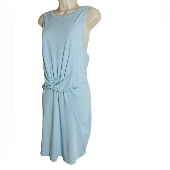 L*Space Seaview Sleeveless Mini Dress Front Twist Soft Jersey Sky Blue Size XL - Picture 5 of 15